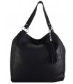 Black Leather bag, model 2in1, Leather Tote Bag, Soft leather,with fringe,