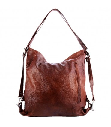 Handbag Backpack Natural leather Brown Cognac