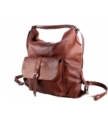 Handbag Backpack Natural leather Brown Cognac