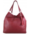 Cherry Leather Tote Bag, Leather Shoulder Shopper, Large Leather Tote Bag