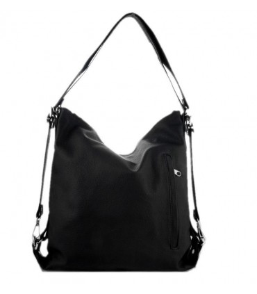 Skórzana czarna torebka/plecak/worek