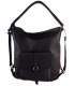 Black leather handbag / backpack / sack