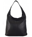 Handbag Leather black bag, soft natural leather, zippered