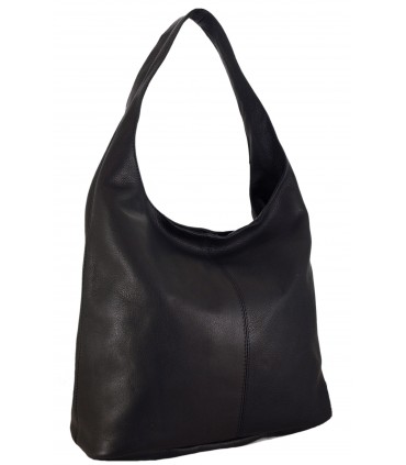 Torebka Skórzana Worek Czarna Skóra naturalna