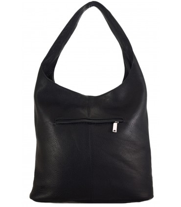 Torebka Skórzana Worek Czarna Skóra naturalna