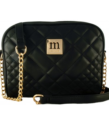 Monnari Czarna Torebka Listonoszka Pikowana z Łańcuszkiem