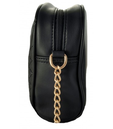 Monnari Czarna Torebka Listonoszka Pikowana z Łańcuszkiem