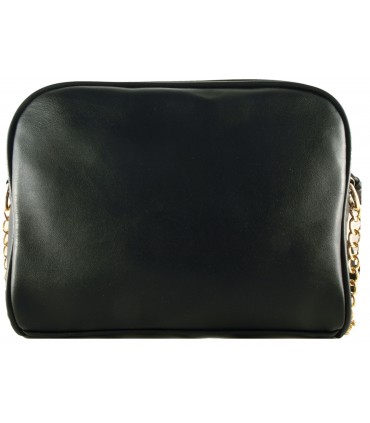 Monnari Czarna Torebka Listonoszka Pikowana z Łańcuszkiem