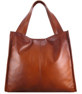 Torebka skórzana Aktówka Shopper Skóra naturalna Brązowo-ruda