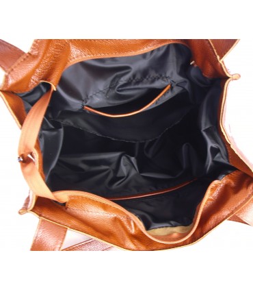 Torebka skórzana Aktówka Shopper Skóra naturalna Brązowo-ruda