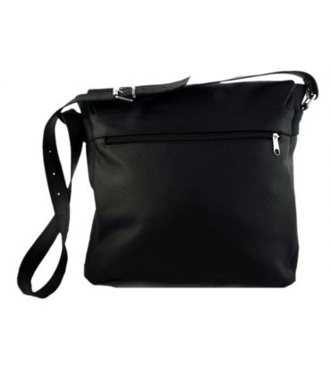 Skórzana Czarna torebka Listonoszka Skóra Naturalna
