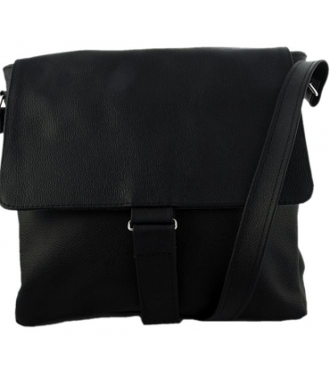 Skórzana Czarna torebka Listonoszka Skóra Naturalna