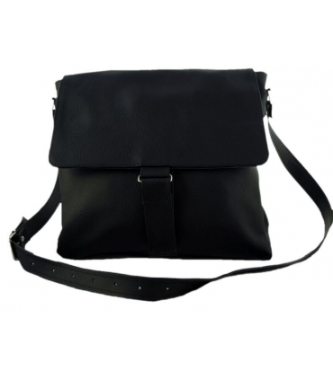 Skórzana Czarna torebka Listonoszka Skóra Naturalna