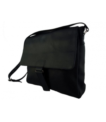 Skórzana Czarna torebka Listonoszka Skóra Naturalna