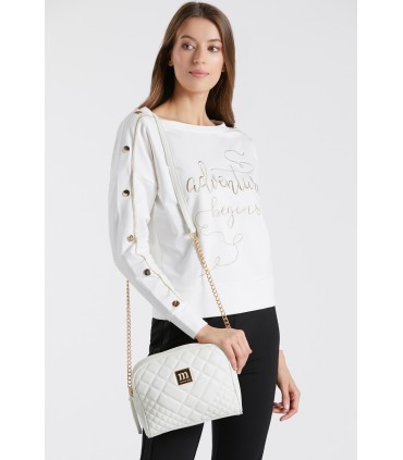 Monnari Czarna Torebka Listonoszka Pikowana z Łańcuszkiem