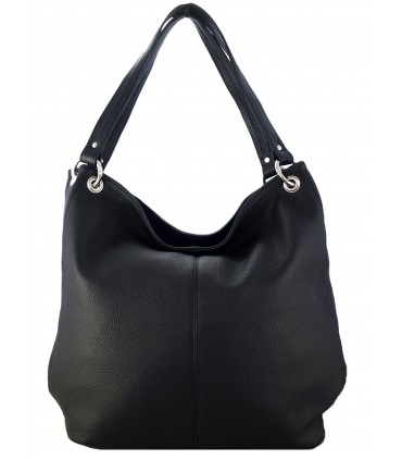 Torebka skórzana Worek Shopper Skóra naturalna Czarna