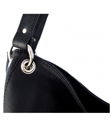 Torebka skórzana Worek Shopper Skóra naturalna Czarna