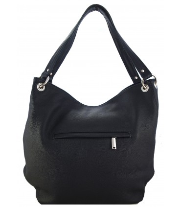 Torebka skórzana Worek Shopper Skóra naturalna Czarna