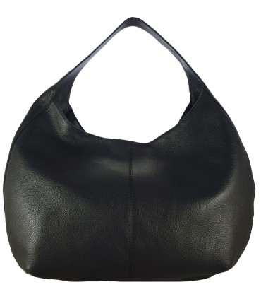 Torebka skórzana Worek Shopper Skóra naturalna Czarny