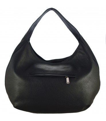 Torebka skórzana Worek Shopper Skóra naturalna Czarny