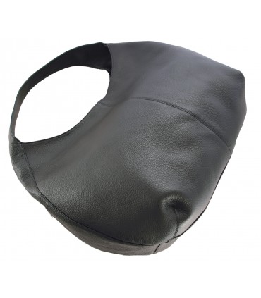 Torebka skórzana Worek Shopper Skóra naturalna Czarny