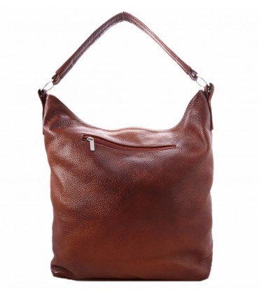 Skórzana brązowo-ruda torebka/worek/listonoszka