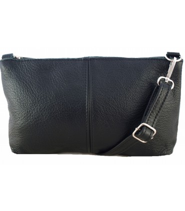 Skórzana  Torebka Worek Listonoszka 2w1 z kosmetyczką  Czarna