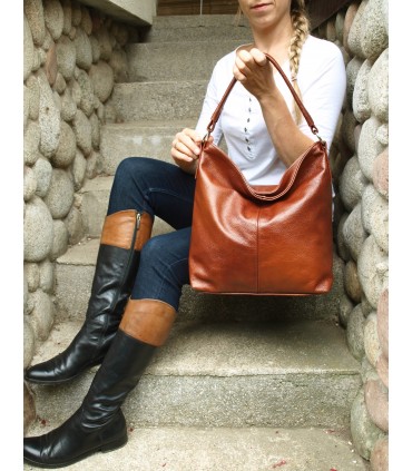 copy of Schwarze Lederhandtasche / Tasche / Umhängetasche