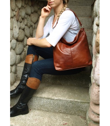 copy of Schwarze Lederhandtasche / Tasche / Umhängetasche