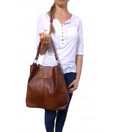 Leather brown, cognac handbag / bag / crossbody bag