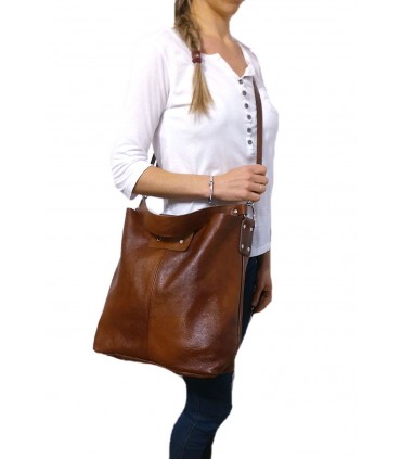 Leather brown, cognac handbag / bag / crossbody bag