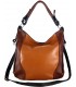 copy of Leather Cognac  and black crossbody bag with zippers