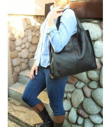 copy of Black Leather Tote Bag, Leather Shoulder Shopper, Large Leather Tote Bag