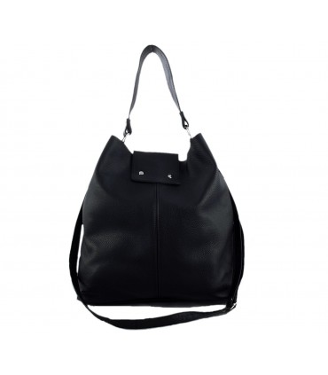 Skórzana czarna torebka/worek/listonoszka