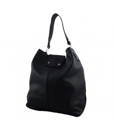 Skórzana czarna torebka/worek/listonoszka