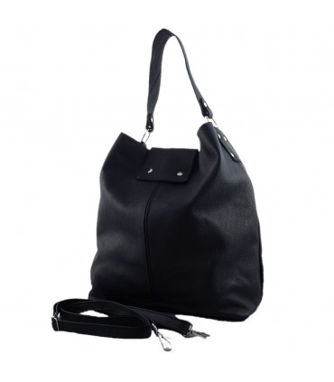 Skórzana czarna torebka/worek/listonoszka