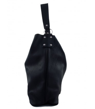 Skórzana czarna torebka/worek/listonoszka