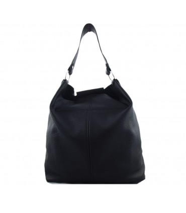 Skórzana czarna torebka/worek/listonoszka