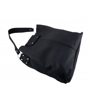 Skórzana czarna torebka/worek/listonoszka