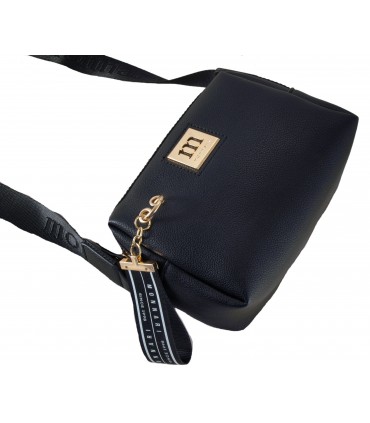 Monnari Torebka Damska Listonoszka Czarna z zawieszką