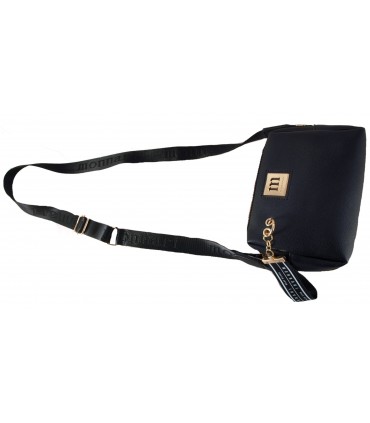 Monnari Torebka Damska Listonoszka Czarna z zawieszką