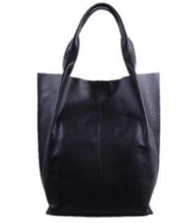 Black leather handbag / shopper / briefcase