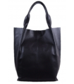 Black leather handbag / shopper / briefcase