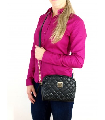 Monnari Czarna Torebka Listonoszka Pikowana z Łańcuszkiem