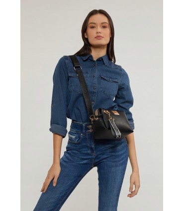 Monnari Torebka Damska Listonoszka Czarna z zawieszką