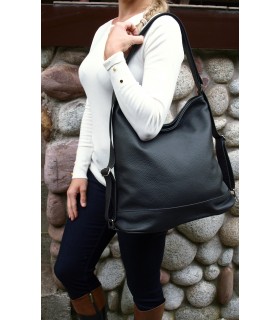 copy of Black leather handbag / backpack / crossbody bag