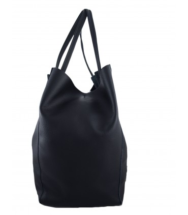 2in1 schwarze Lederhandtasche mit Kosmetiktasche