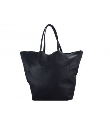 2in1 schwarze Lederhandtasche mit Kosmetiktasche