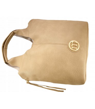 Monnari Torebka damska Shopper Listonoszka Model 2w1 Kolekcja Premium Beżowy