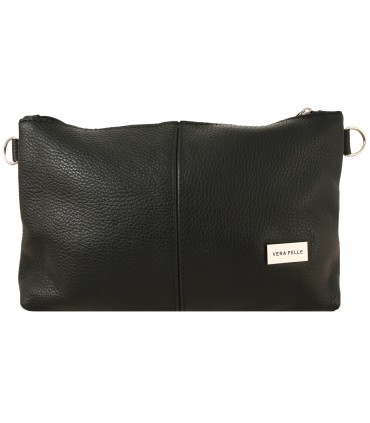 Skórzana Torebka Shopper Listonoszka Skóra Naturalna Model 2w1 Czarna